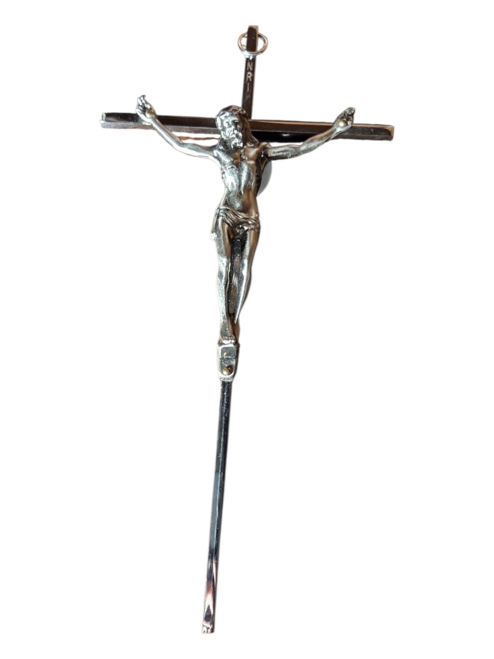 Vintage Silver-Tone Crucifix Pin